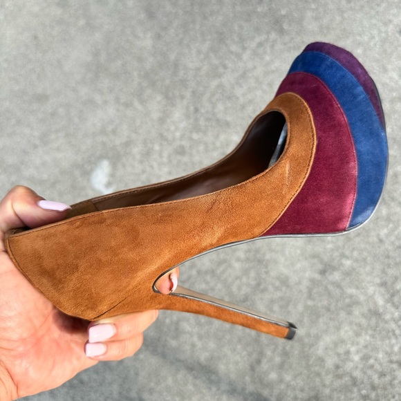 Bakers Suede Multicolor Platform Heels • 6-Inch • Size 7 - Picture 3 of 3